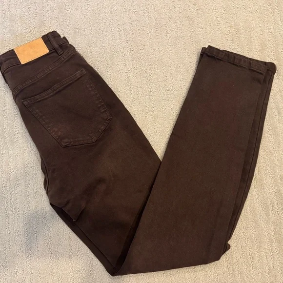 Zara split hem Brown jeans Size 4 - Picture 5 of 7